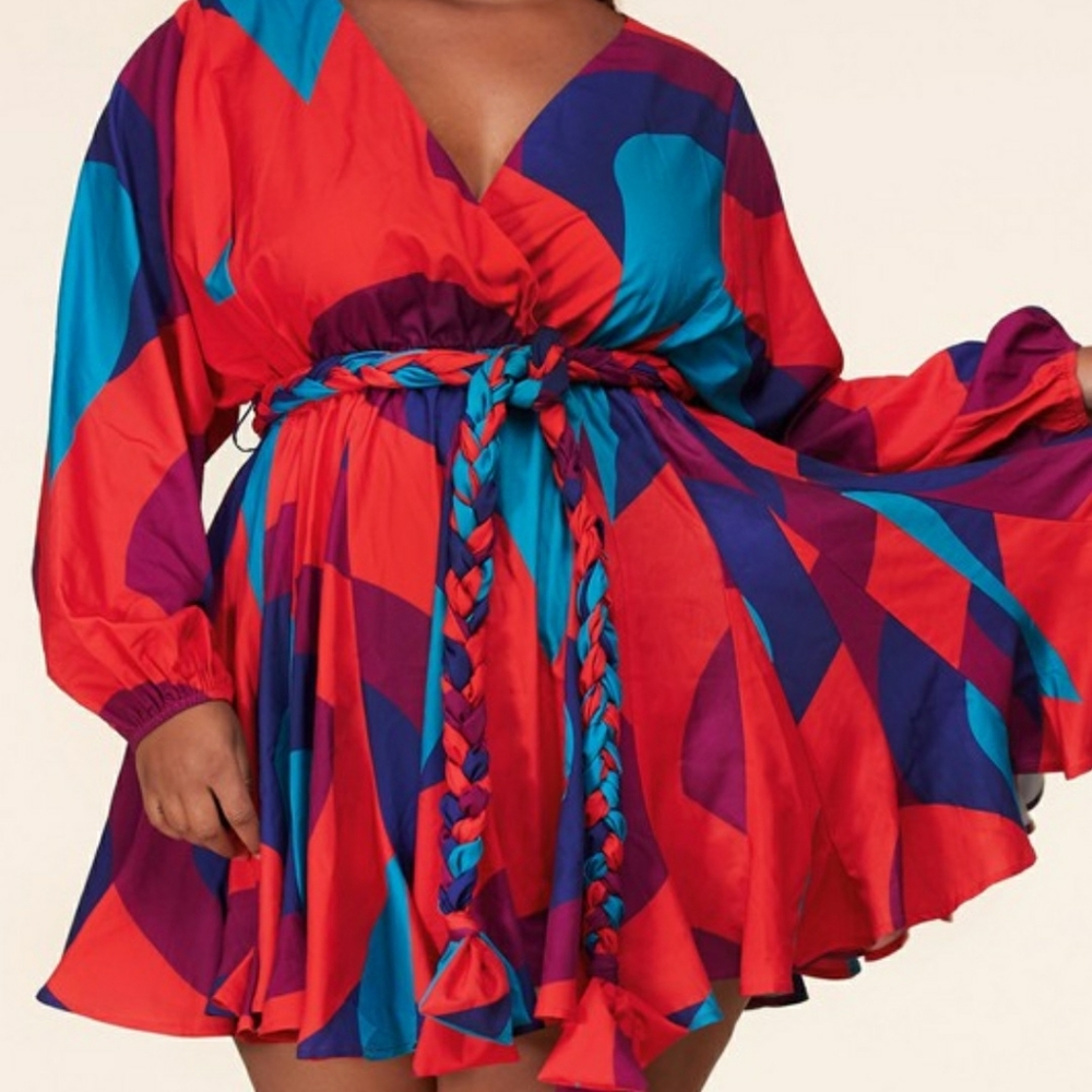 Geometric flirty mini dress